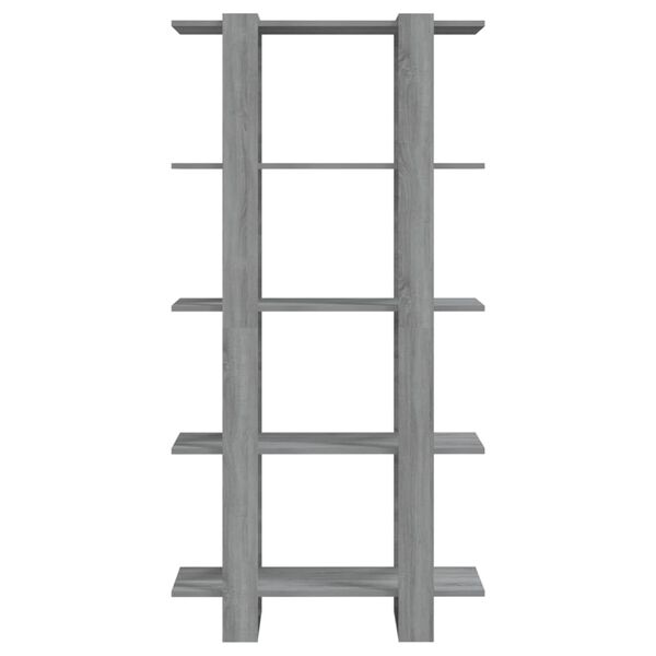 vidaXL Βιβλιοθήκη/Διαχωρ. Χώρου Γκρι Sonoma 80x30x160 εκ. Επεξ. Ξύλο