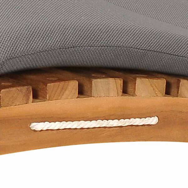vidaXL Ξαπλώστρα Πτυσσόμενη από Μασίφ Ξύλο Teak με Σκ. Γκρι Μαξιλάρι