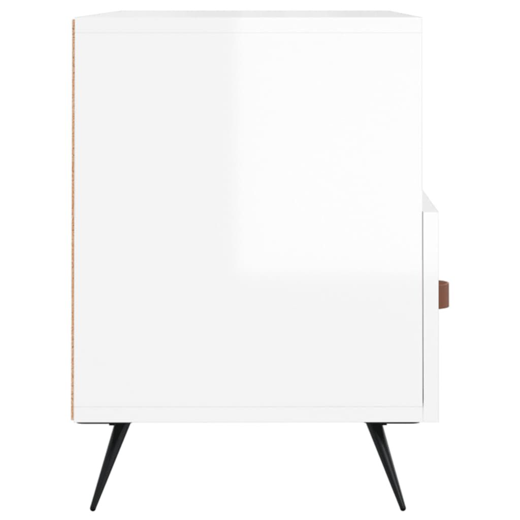 vidaXL Έπιπλο Τηλεόρασης Γυαλ. Λευκό 80x36x50 εκ. Επεξεργασμένο Ξύλο