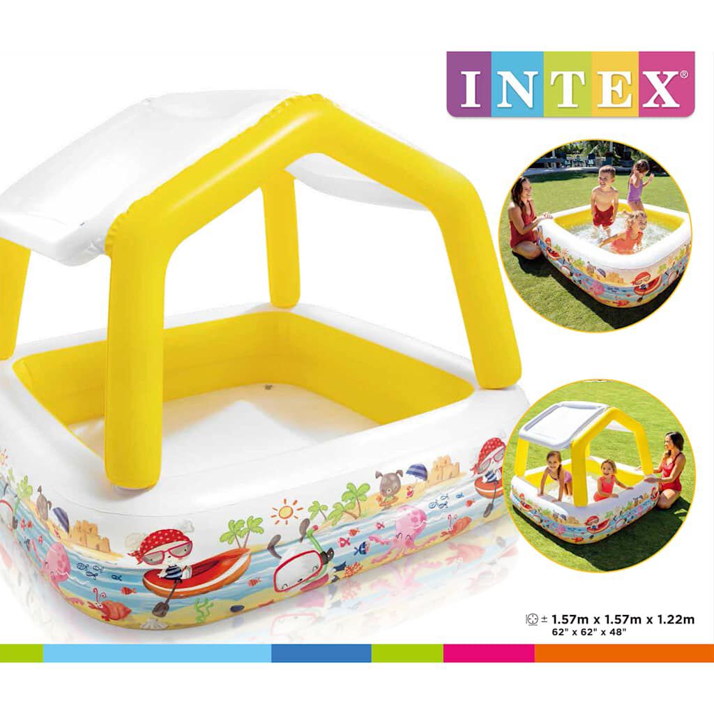 Intex Φουσκωτή Πισίνα με Σκίαστρο 157 x 157 x 122 εκ.
