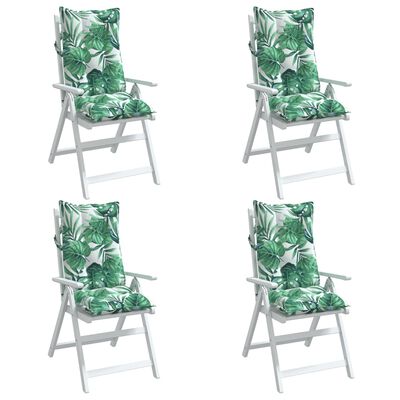 vidaXL Μαξιλάρια Καρέκλας με Ψηλή Πλάτη 4 τεμ. Σχ. Φύλλα Ύφασμα Oxford