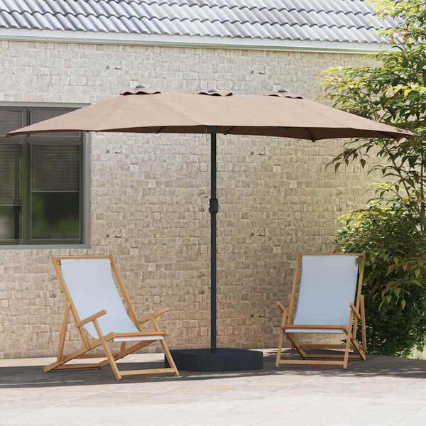 vidaXL Ομπρέλα Κήπου Taupe 385 x 209 x 244 εκατοστά ύφασμα