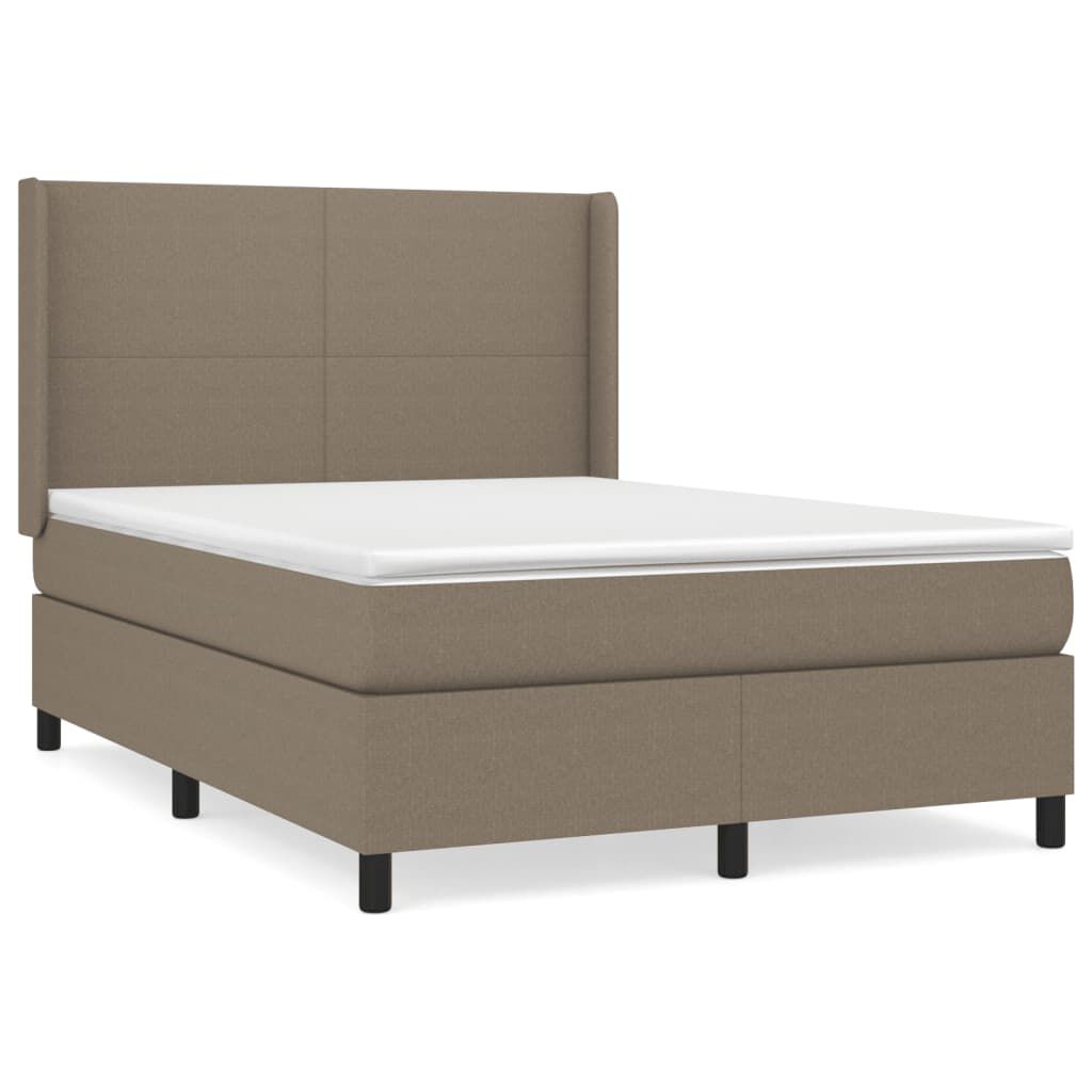 vidaXL Κρεβάτι Boxspring με Στρώμα Taupe 140x200 εκ. Υφασμάτινο