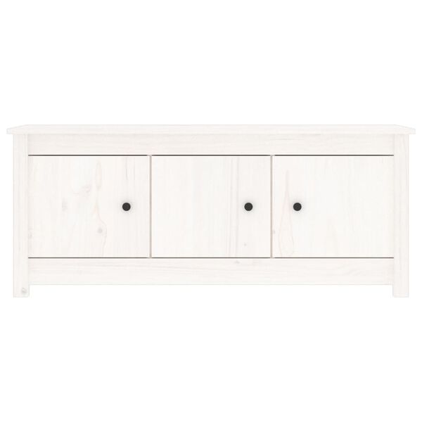 vidaXL Παπουτσοθήκη Λευκή 110 x 38 x 45,5 εκ. από Μασίφ Ξύλο Πεύκου