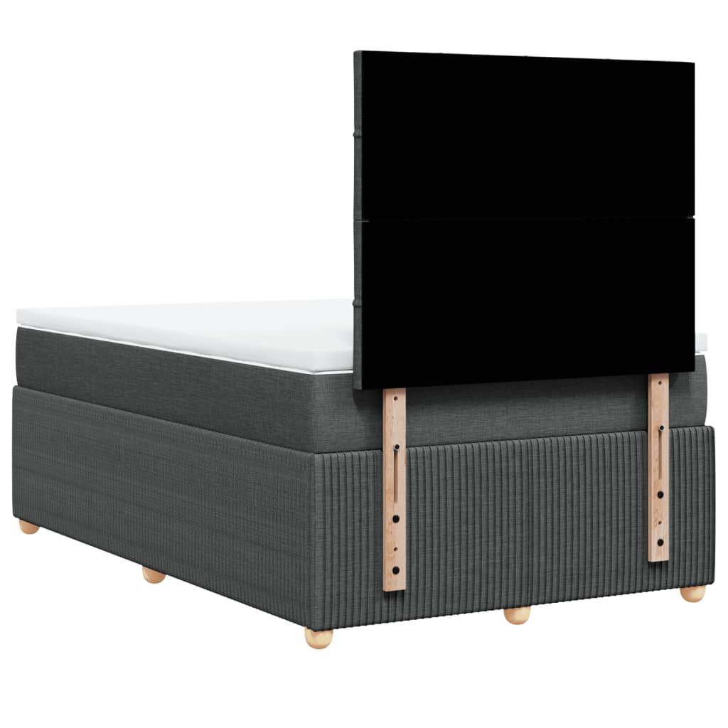 vidaXL Κρεβάτι Boxspring με Στρώμα Σκούρο Γκρι 120x190 εκ Υφασμάτινο