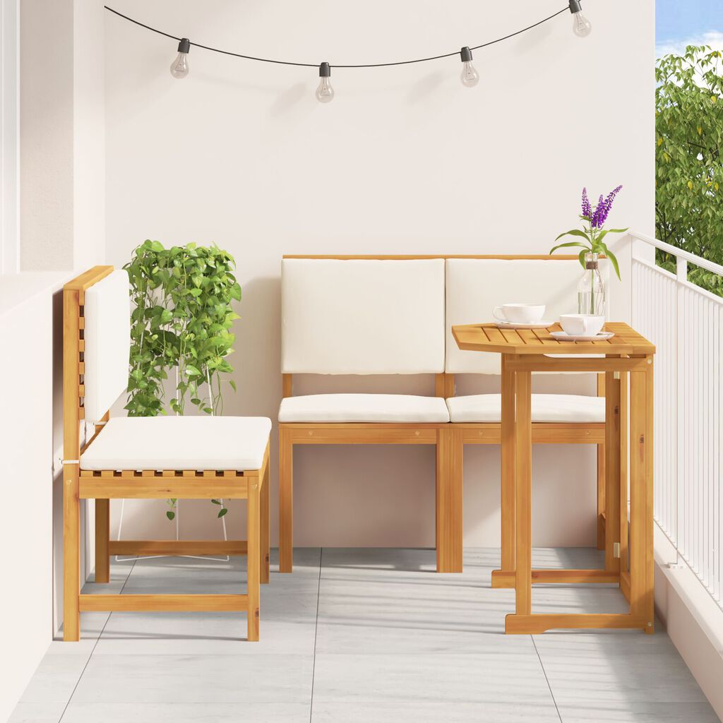 vidaXL 4 Piece Garden Dining Set Solid Wood Acacia