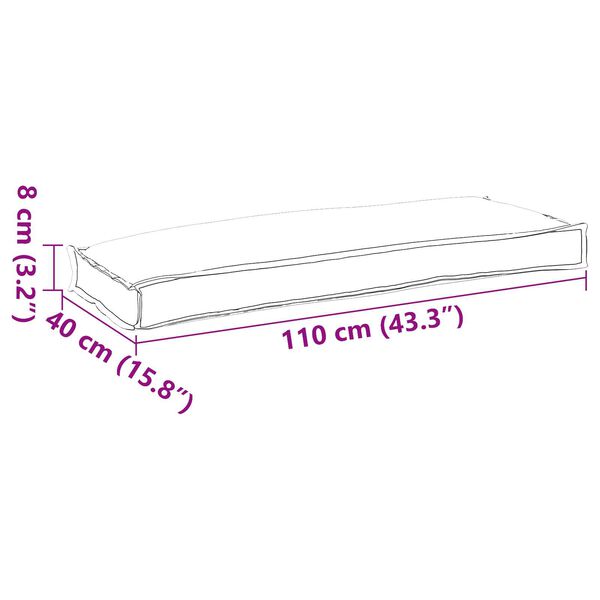 vidaXL Μαξιλάρι Παλέτας για Πάγκο Κρεμ 110x40x8 εκ. Υφασμάτινο