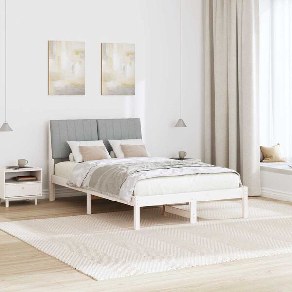 vidaXL Σκελετός Κρεβατιού Λευκό 120 x 190 cm Στερεά ξυλεία πεύκου