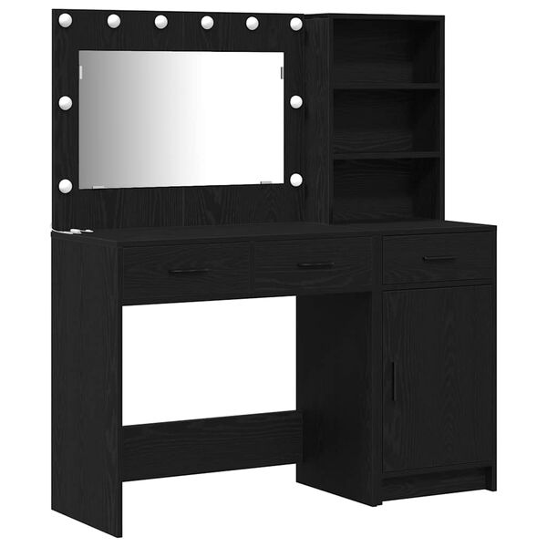 vidaXL Τραπέζι περιποίησης με συρτάρι 2 pcs Μαύρο 78.5 x 41 x 135 εκ