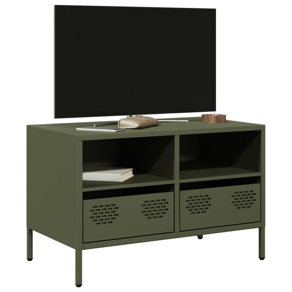 vidaXL Έπιπλο Τηλεόρασης Λαδί 68 x 39 x 43,5 εκ. Χάλυβας Ψυχρής Έλασης