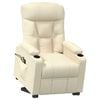 vidaXL Πολυθρόνα Μασάζ με Ανύψωση Κρεμ Υφασμάτινη