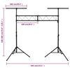 vidaXL Βάση Φωτισμού Μαύρη 338 x 115 x (180-300) εκ. Ατσάλινη