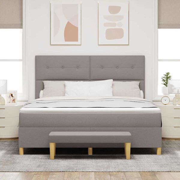 vidaXL &Kappa;&rho;&epsilon;&beta;ά&tau;&iota; &mu;&epsilon; &epsilon;&lambda;&alpha;&tau;ή&rho;&iota;&alpha; &mu;&epsilon; &sigma;&tau;&rho;ώ&mu;&alpha; Taupe 180 x 200 cm ύ&phi;&alpha;&sigma;&mu;&alpha;