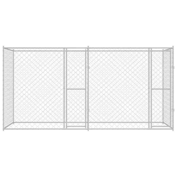 vidaXL Κλουβί σκύλου Ασημί 400 x 200 x 200 εκ. Επικαλυμμένος Χάλυβας