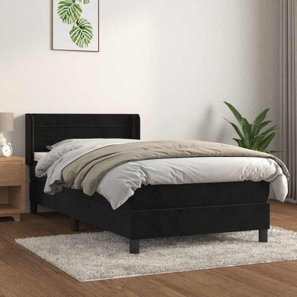 vidaXL &Kappa;&rho;&epsilon;&beta;ά&tau;&iota; Boxspring &mu;&epsilon; &Sigma;&tau;&rho;ώ&mu;&alpha; &Mu;&alpha;ύ&rho;&omicron; 80 x 200 &epsilon;&kappa;. &Beta;&epsilon;&lambda;&omicron;ύ&delta;&iota;&nu;&omicron;