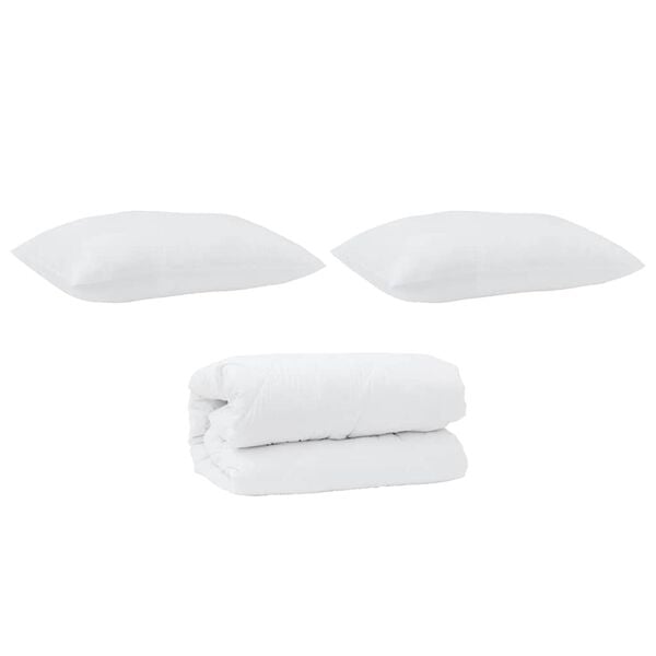 vidaXL Σετ Κουβέρτας με μαξιλάρι 2 pcs Λευκό 155 x 220 cm Πούπουλο