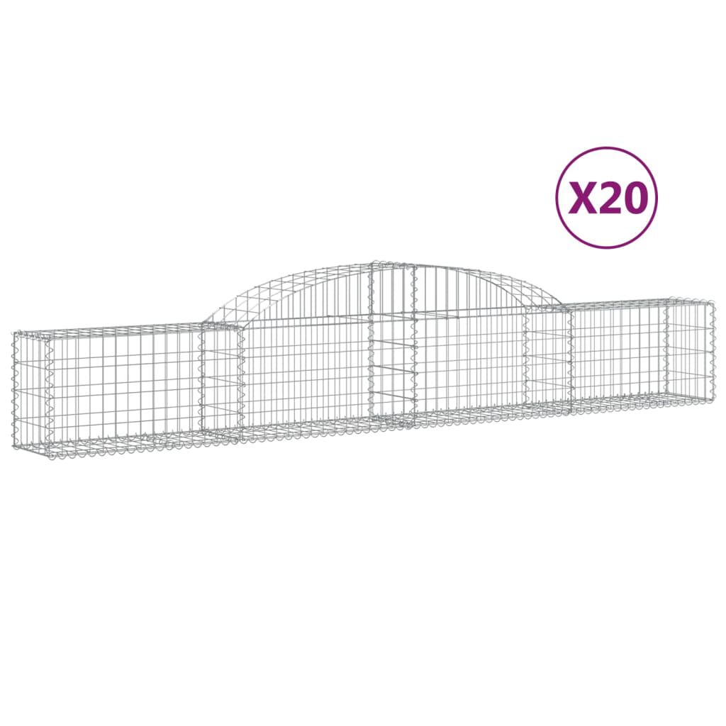 vidaXL Συρματοκιβώτια Τοξωτά 20 τεμ. 300x30x40/60 εκ. Γαλβαν. Ατσάλι