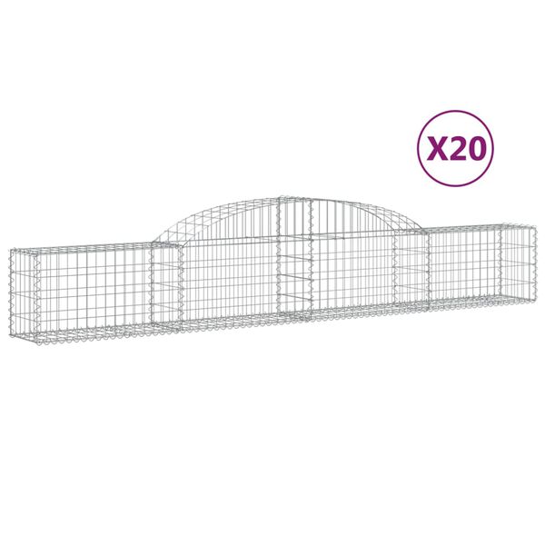 vidaXL Συρματοκιβώτια Τοξωτά 20 τεμ. 300x30x40/60 εκ. Γαλβαν. Ατσάλι