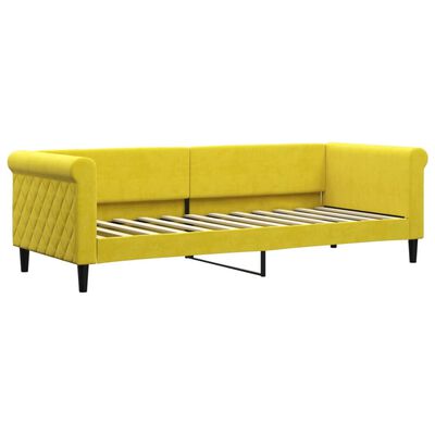 vidaXL Καναπές Κρεβάτι με Στρώμα Κίτρινο 80 x 200 εκ. Βελούδινος