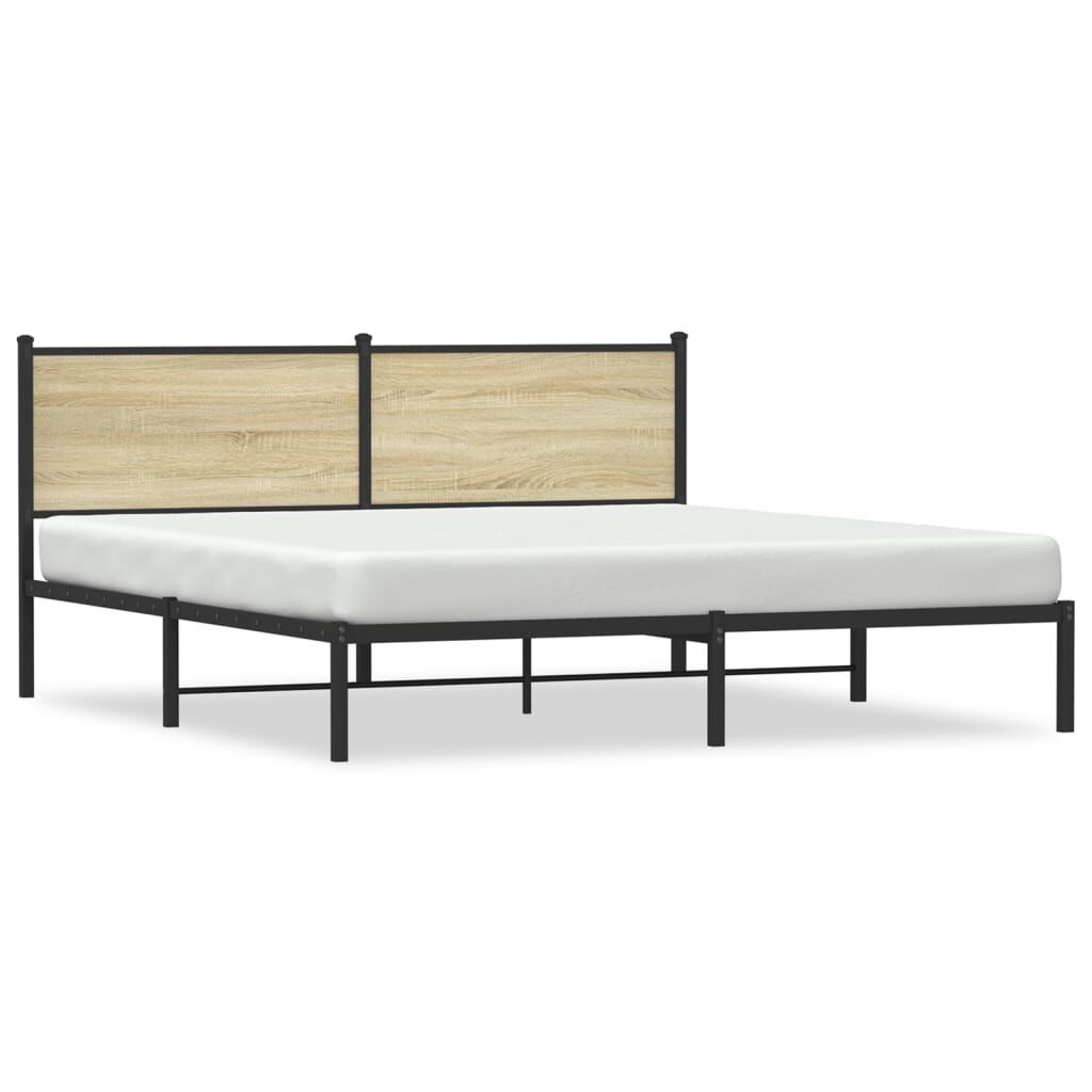 vidaXL Σκελετός Κρεβ. Χωρίς Στρώμα Sonoma Δρυς 180x200 εκ. Μεταλλικό