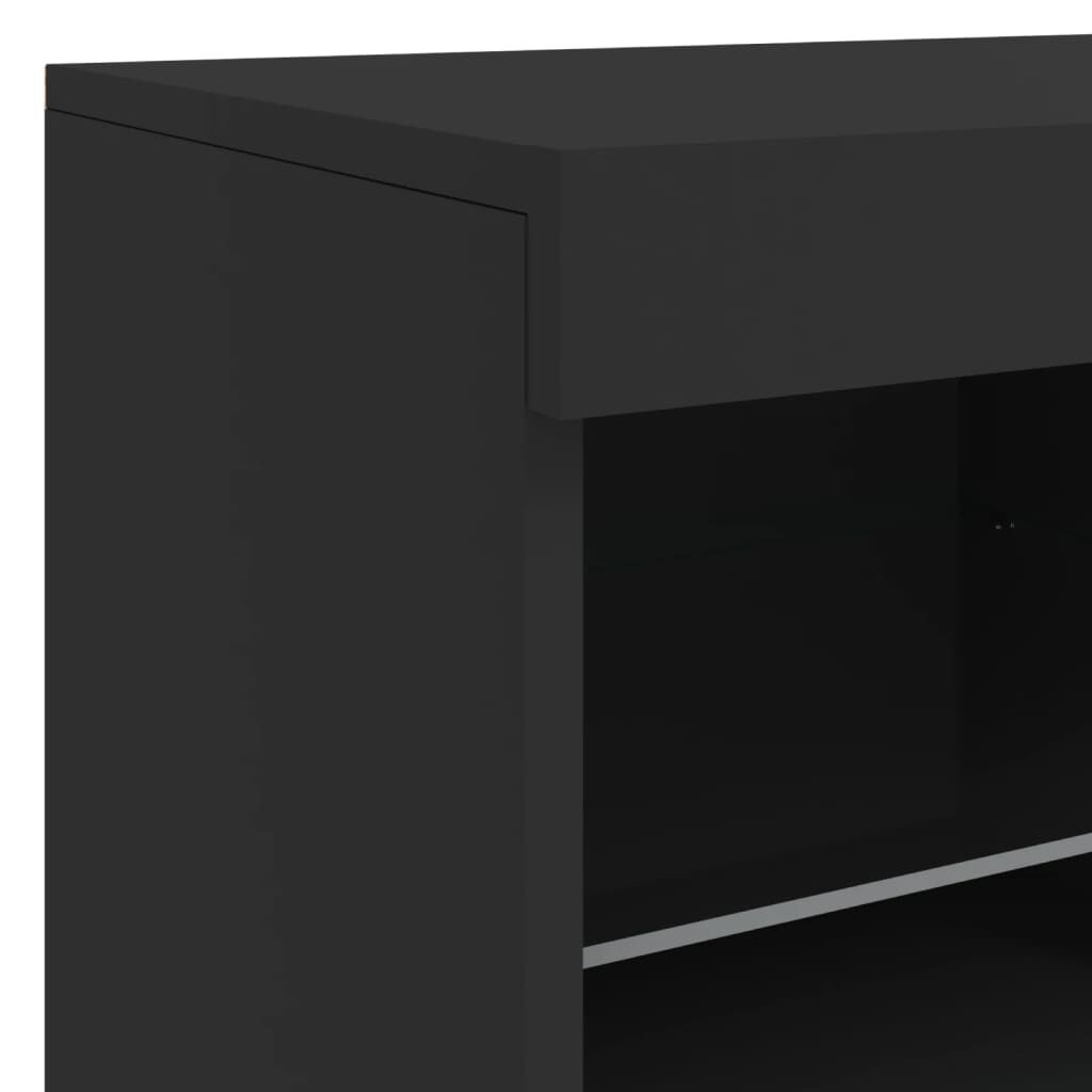 vidaXL Μπουφές με LED Μαύρος 283 x 37 x 67 εκ.
