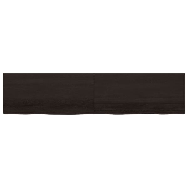vidaXL Ράφι Τοίχου Σκούρο Καφέ 220x50x(2-6) εκ. Επεξ. Μασίφ Ξύλο Δρυός