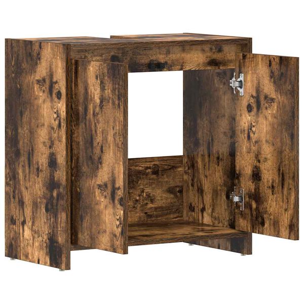vidaXL Ντουλάπι Μπάνιου Καπνιστή Δρυς 60x33x61 εκ. Επεξεργασμένο Ξύλο
