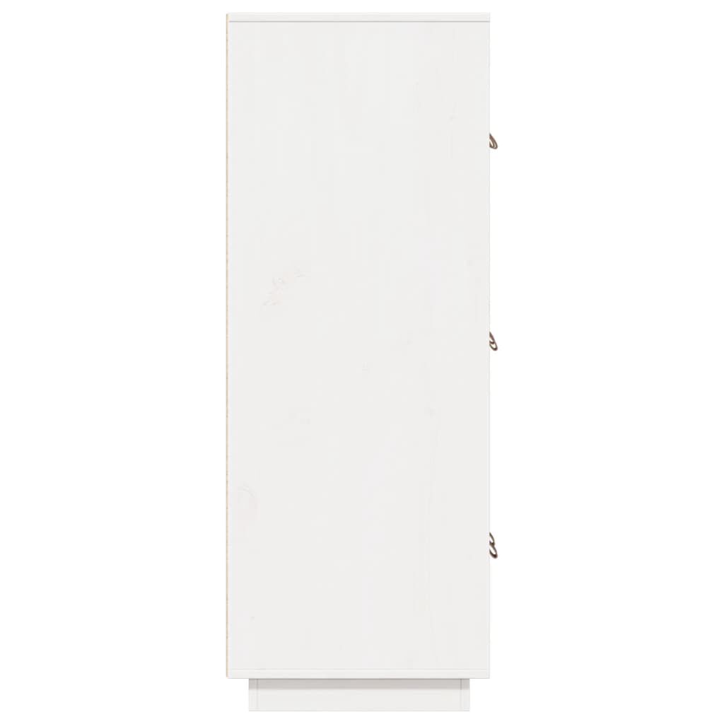 vidaXL Ντουλάπι Ψηλό Λευκό 67 x 40 x 108,5 εκ. από Μασίφ Ξύλο Πεύκου