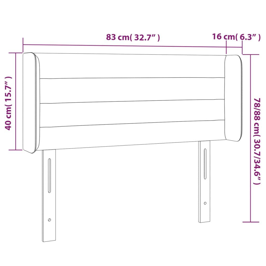 vidaXL Κεφαλάρι με Πτερύγια Ροζ 83x16x78/88 εκ. Βελούδινο