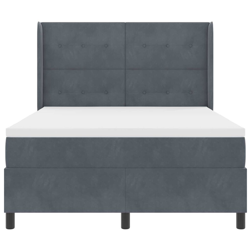 vidaXL Κρεβάτι με ελατήρια Σκούρο γκρι 160 x 200 cm Βελούδο
