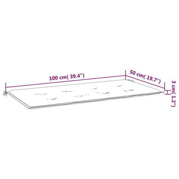 vidaXL Μαξιλάρι Πάγκου Κήπου Taupe 100x50x4 εκ. Ύφασμα Oxford