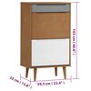 vidaXL Παπουτσοθήκη MOLDE Γκρι 59,5x35x103 εκ. από Μασίφ Ξύλο Πεύκου