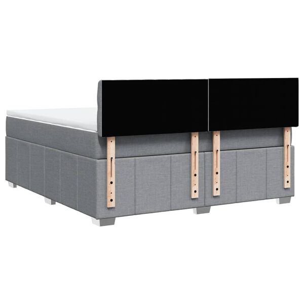 vidaXL Κρεβάτι Boxspring με Στρώμα Ανοιχτό Γκρι 180x200 εκ. Υφασμάτινο