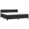 vidaXL Κρεβάτι Boxspring με Στρώμα & LED Μαύρο 200x200 εκ. Συνθ. Δέρμα