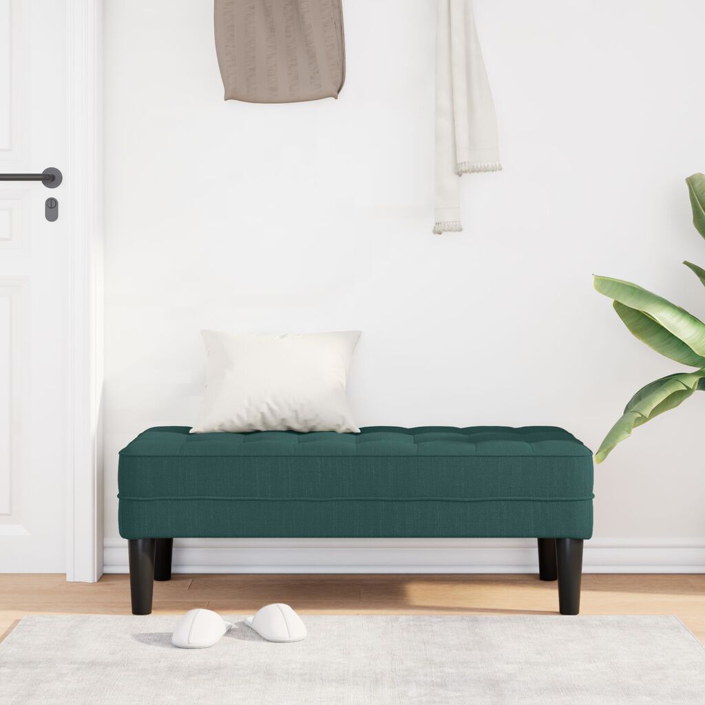 vidaXL Παγκάκι Σκούρο Πράσινο 113x57x39 εκ. Υφάσματος