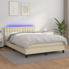 vidaXL &Kappa;&rho;&epsilon;&beta;ά&tau;&iota; Boxspring &mu;&epsilon; &Sigma;&tau;&rho;ώ&mu;&alpha; & LED &Kappa;&rho;&epsilon;&mu; 140x200 &epsilon;&kappa;. &Sigma;&upsilon;&nu;&theta;. &Delta;έ&rho;&mu;&alpha;