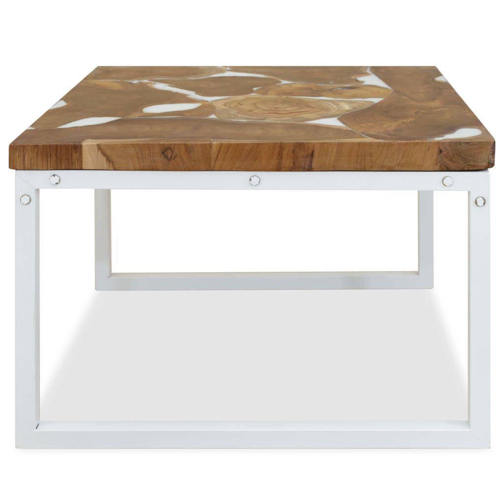 vidaXL Τραπεζάκι Σαλονιού 60 x 60 x 40 εκ. από Ξύλο Teak και Ρητίνη