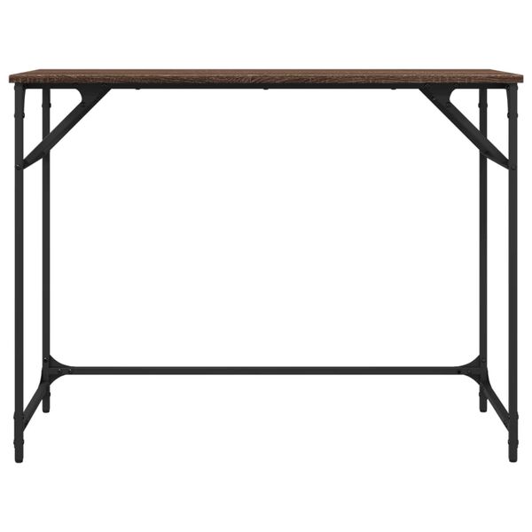 vidaXL Γραφείο Καφέ Δρυς 100x45x76 εκ Επ. Ξύλο/Ατσάλι Ηλ. Βαφή Πούδρας
