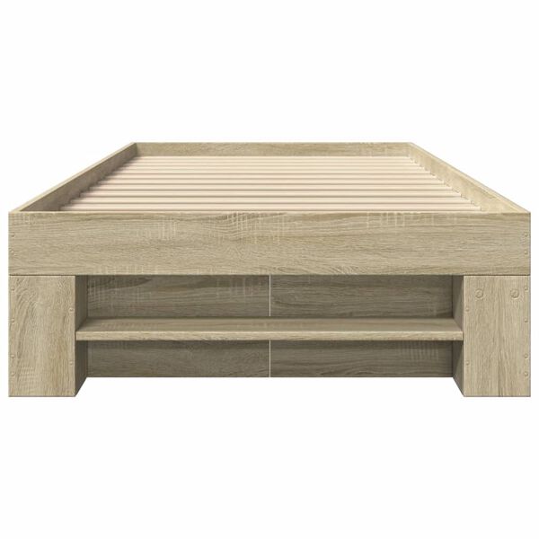 vidaXL Πλαίσιο Κρεβ. Χωρ. Στρώμα Sonoma Δρυς 90 x 190 εκ. Επεξ. Ξύλο