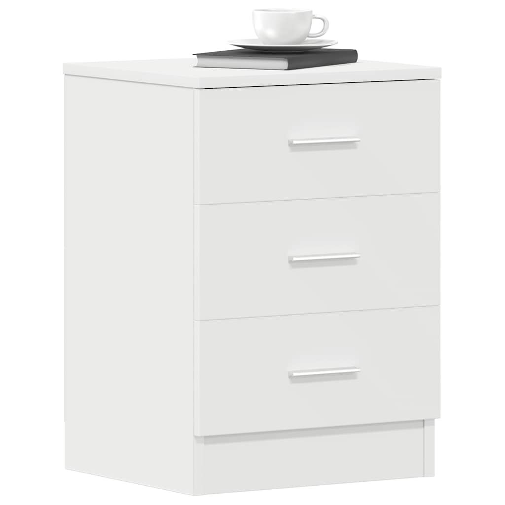 vidaXL Κομοδίνο Λευκό 38 x 35 x 56 εκ. από Επεξ. Ξύλο