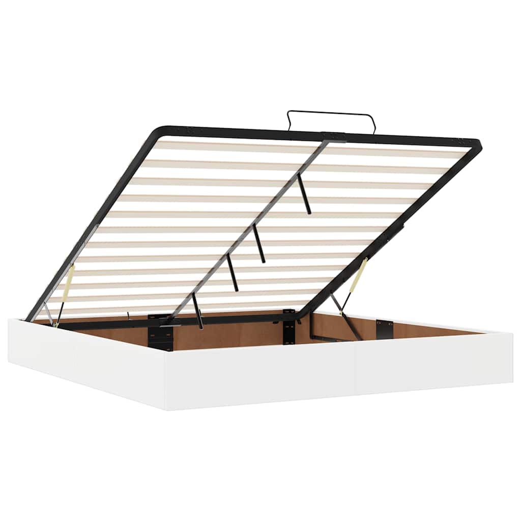 vidaXL Οθωμανικό κρεβάτι με στρώματα Λευκό 200x200cm Faux Leather