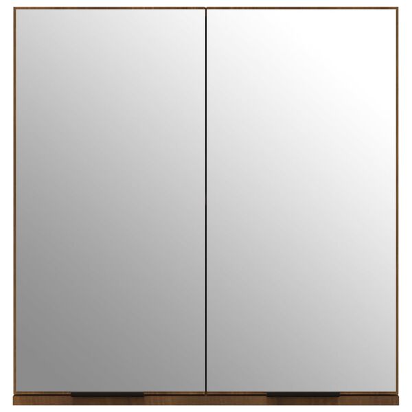 vidaXL Ντουλάπι Μπάνιου με Καθρέφτη Καφέ δρυς 64 x 20 x 67 εκ.