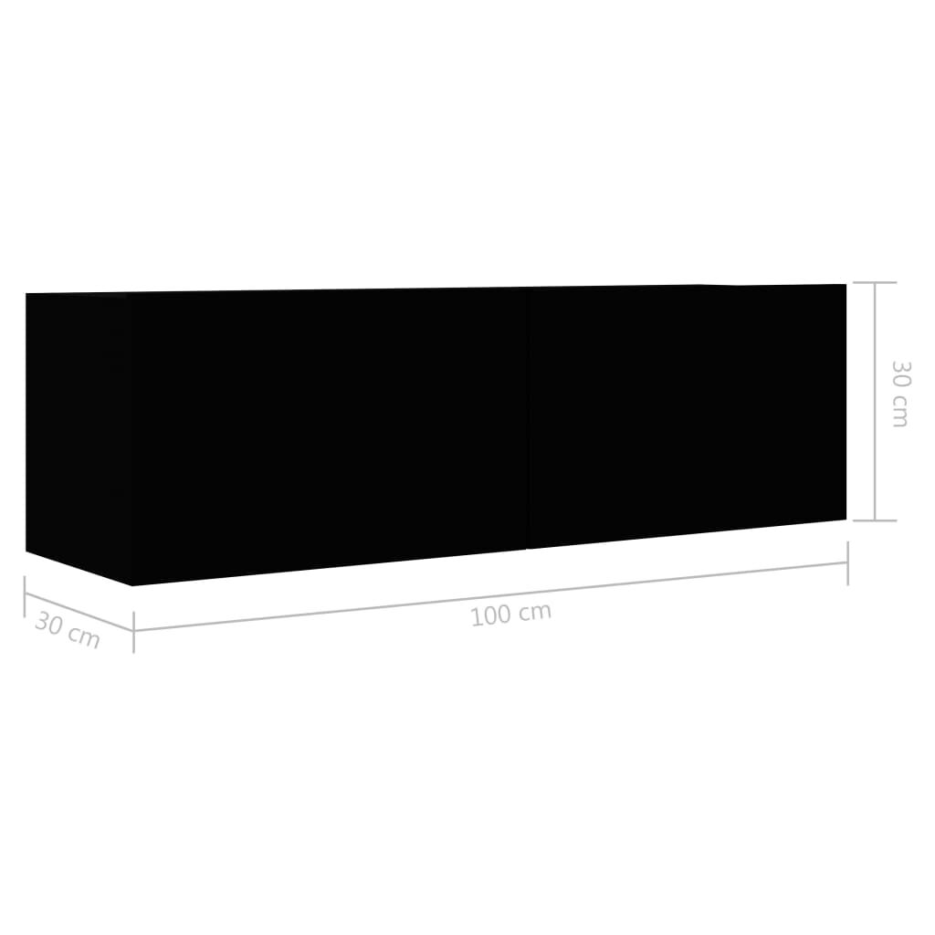 vidaXL Έπιπλο Τηλεόρασης Μαύρο 100 x 30 x 30 εκ. από Επεξ. Ξύλο