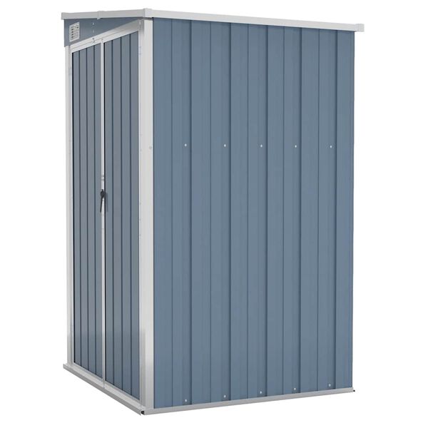vidaXL Αποθήκη Κήπου Επιτοίχια Γκρι 118x100x178 εκ. Γαλβ. Χάλυβας