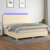 vidaXL &Kappa;&rho;&epsilon;&beta;ά&tau;&iota; Boxspring &mu;&epsilon; &Sigma;&tau;&rho;ώ&mu;&alpha; & LED &Kappa;&rho;&epsilon;&mu; 200x200 &epsilon;&kappa;. &Upsilon;&phi;&alpha;&sigma;&mu;ά&tau;&iota;&nu;&omicron;