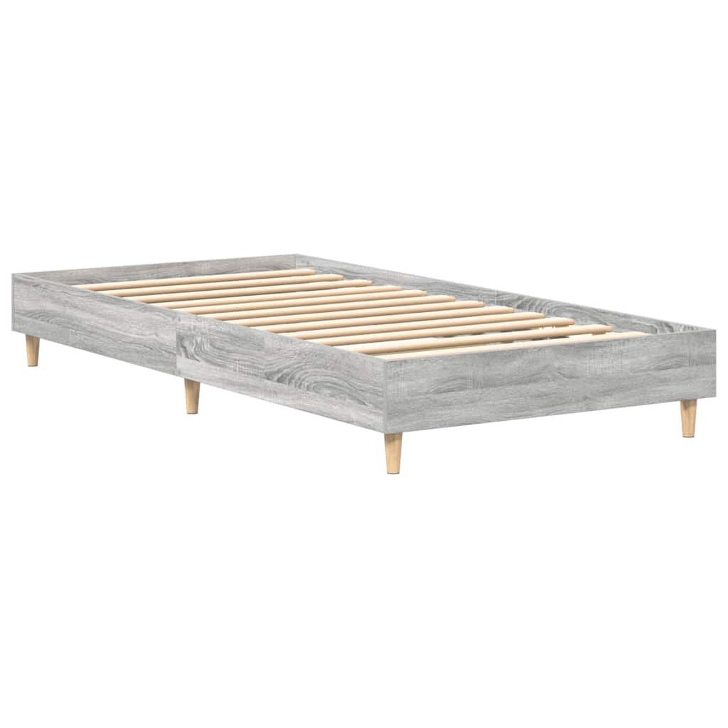 vidaXL Πλαίσιο κρεβατιού χωρίς στρώμα Γκρι Sonoma 100x200 cm