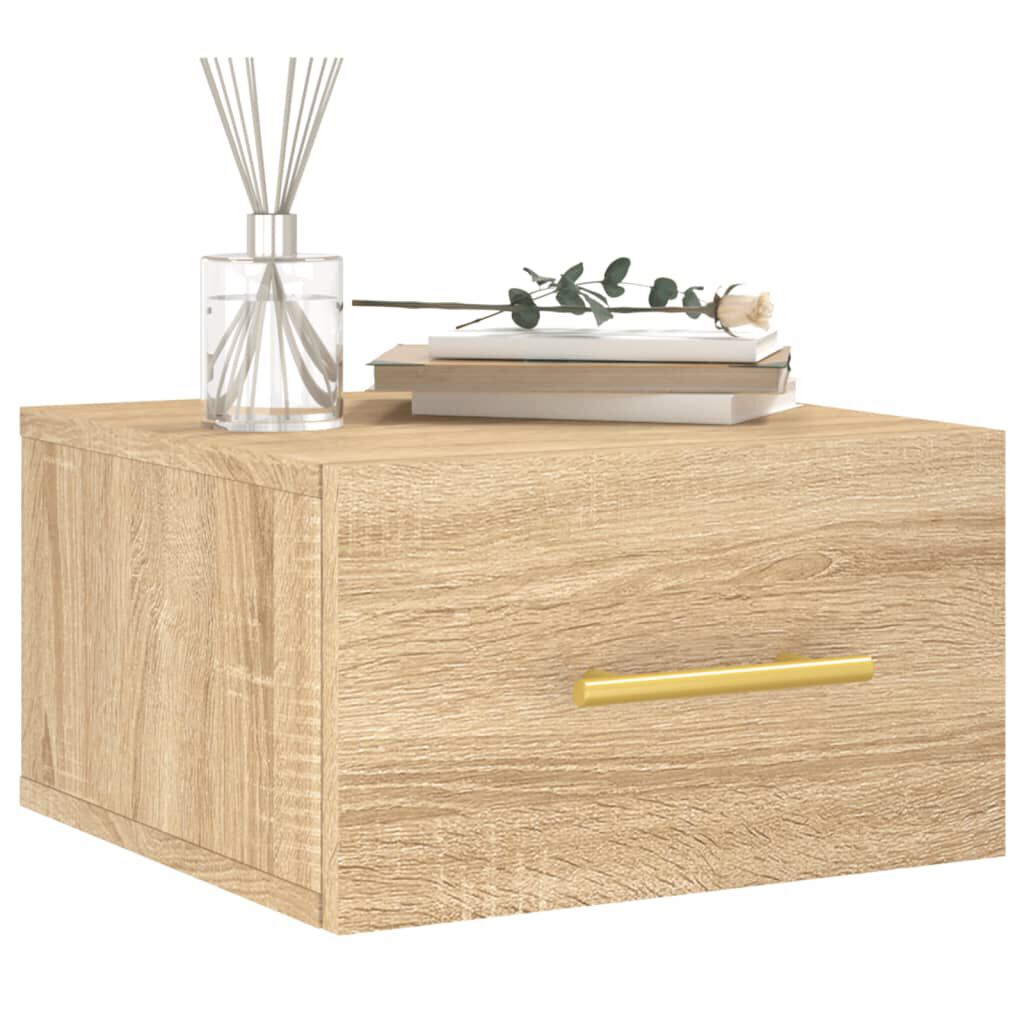vidaXL Κομοδίνα Επιτοίχια 2 τεμ. Sonoma Δρυς 35 x 35 x 20 εκ.