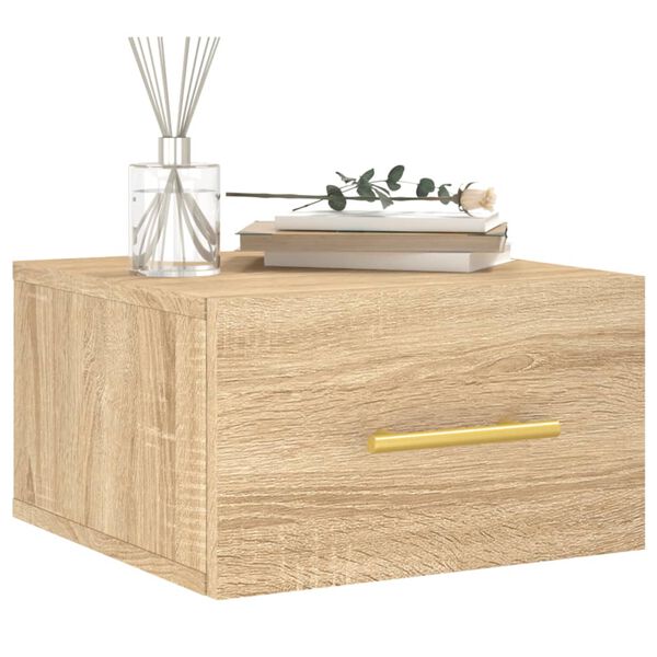 vidaXL Κομοδίνα Επιτοίχια 2 τεμ. Sonoma Δρυς 35 x 35 x 20 εκ.
