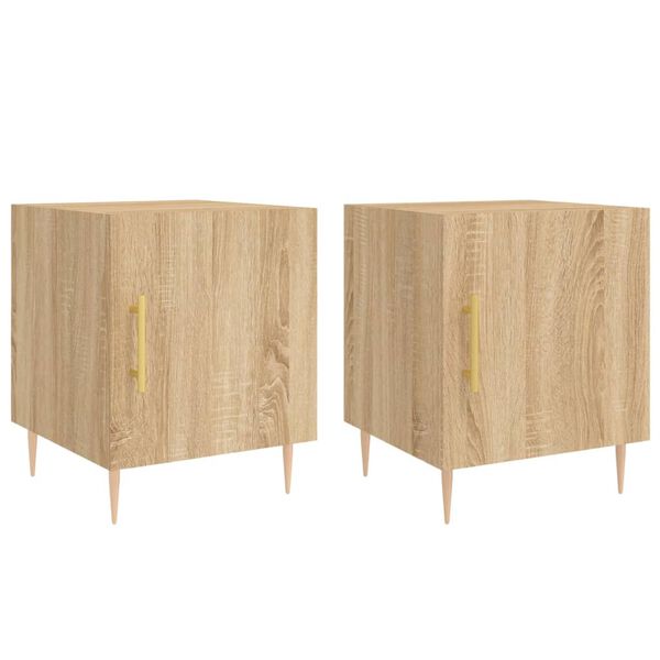 vidaXL Κομοδίνα 2 τεμ. Sonoma Δρυς 40x40x50 εκ. από Επεξεργασμένο Ξύλο
