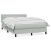 vidaXL Κρεβάτι Boxspring με Στρώμα Ανοιχτό Γκρι 160x210 εκ. Βελούδινο